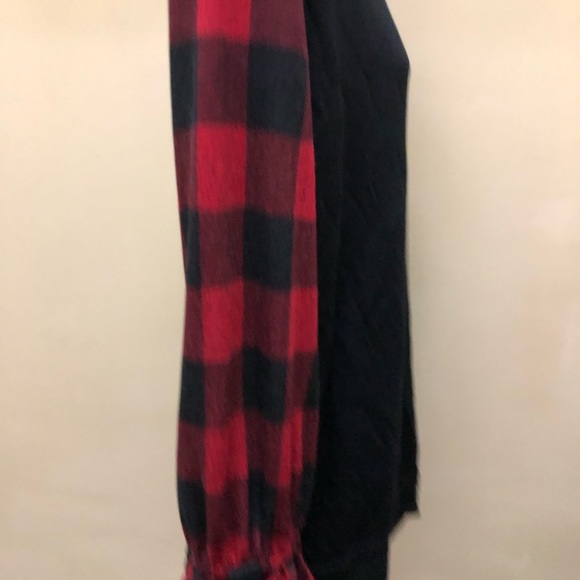 143 story black red check boutique sleeve long M - Picture 14 of 15